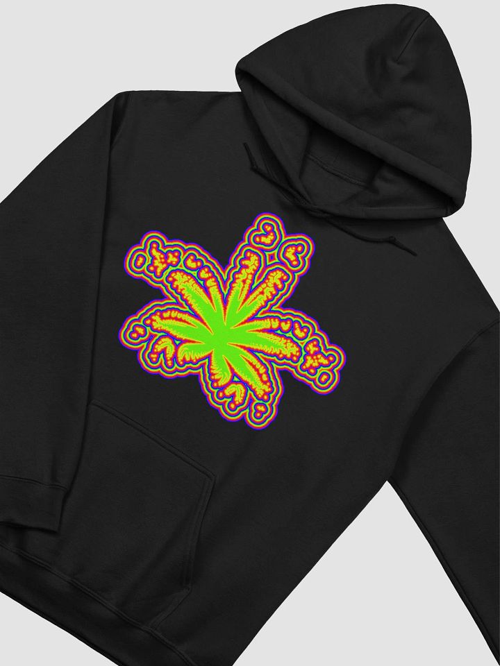 Rainbow Cannabis Leaf Black Hoodie, 420 Stoner Queer Pride Clothing product image (2)