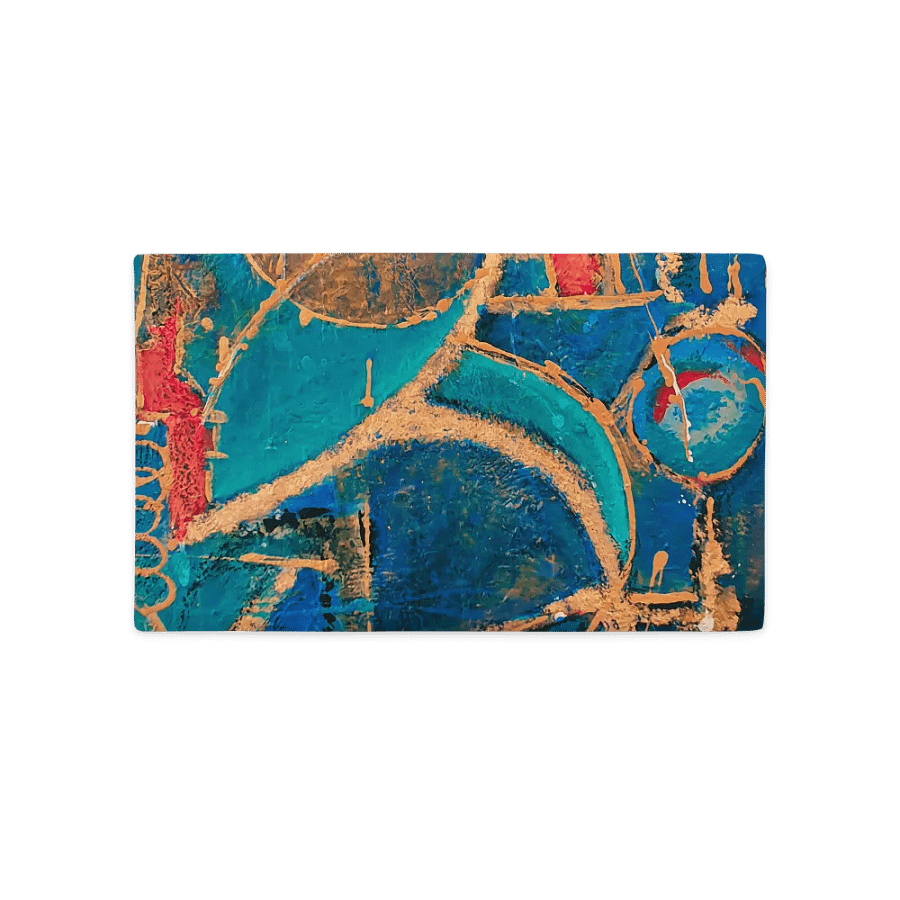 Cosmic Flow: Abstract Geometry in Blue and Gold product image (11)
