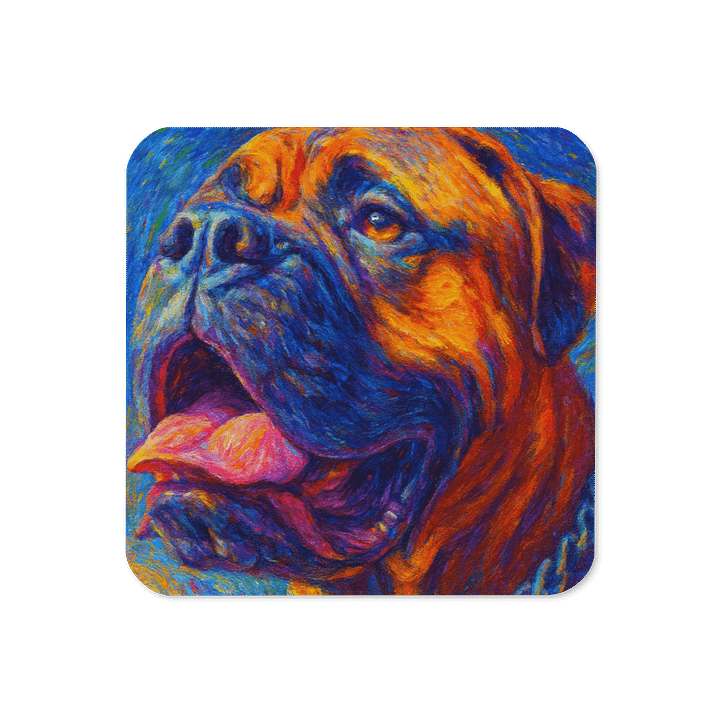 Vibrant Dog Coasters, Bullmastiff, Pet Lover Gift, Colorful Drink Coasters, product image (1)
