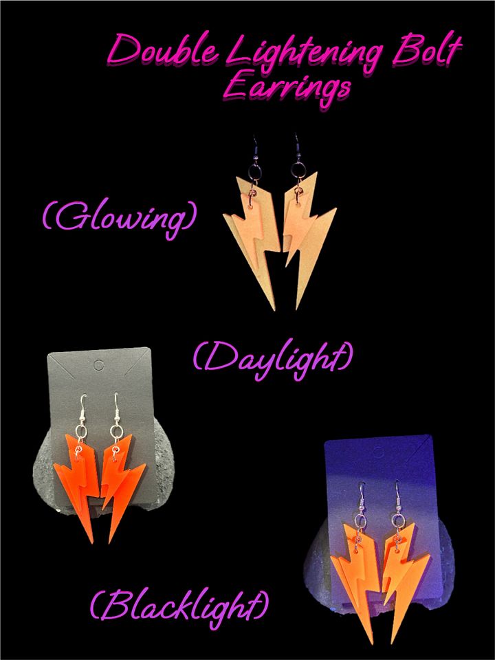 Resin Earrings - Lightening Bolt product image (1)