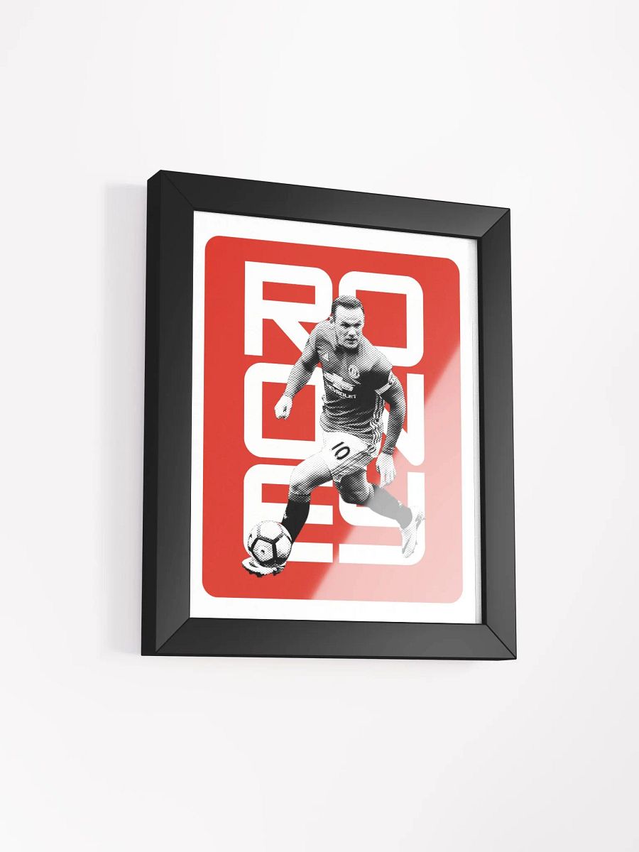 Wayne Rooney BW Manchester United Name Art Framed Print product image (2)