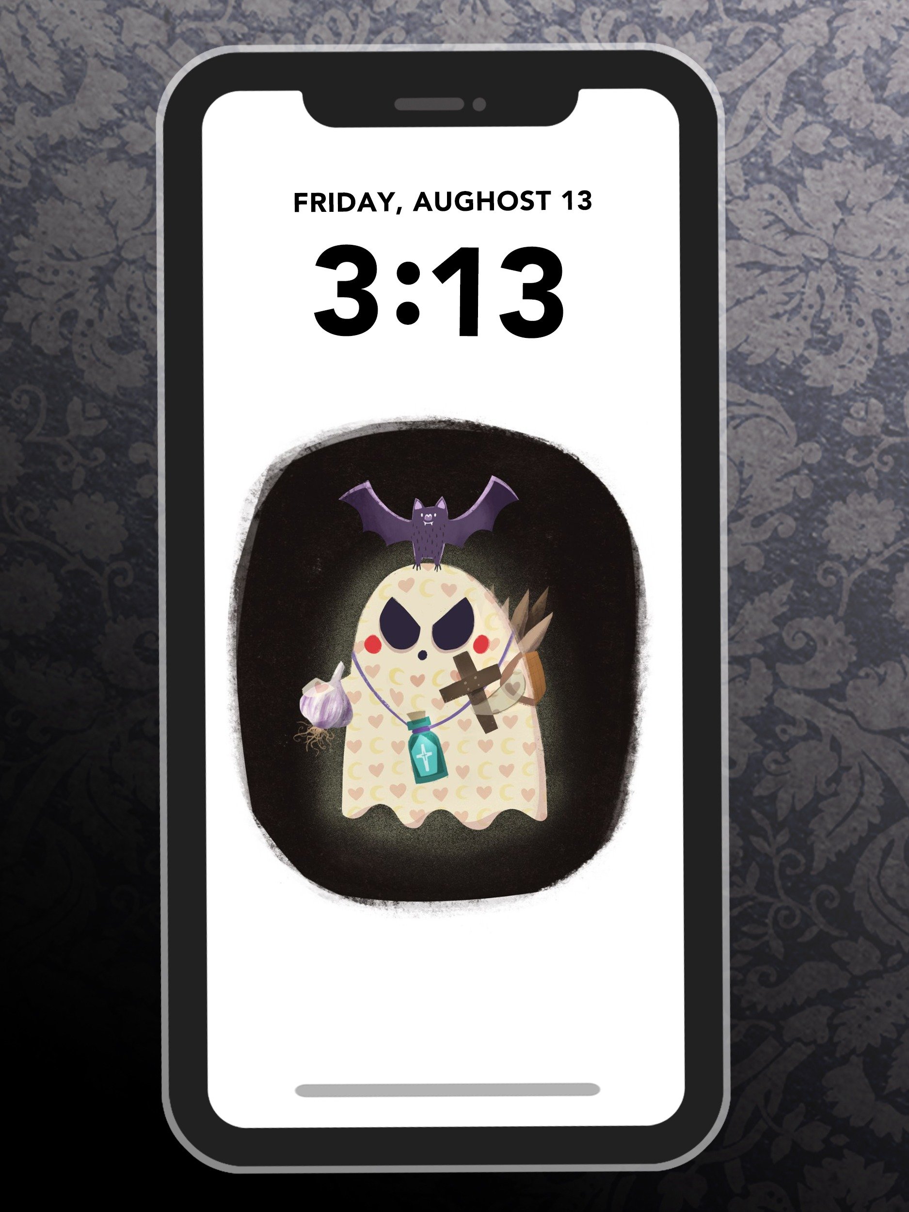 Little Ghost Booffy the Vampire Slayer - Digital Wallpaper for Mobile Phone product image (1)