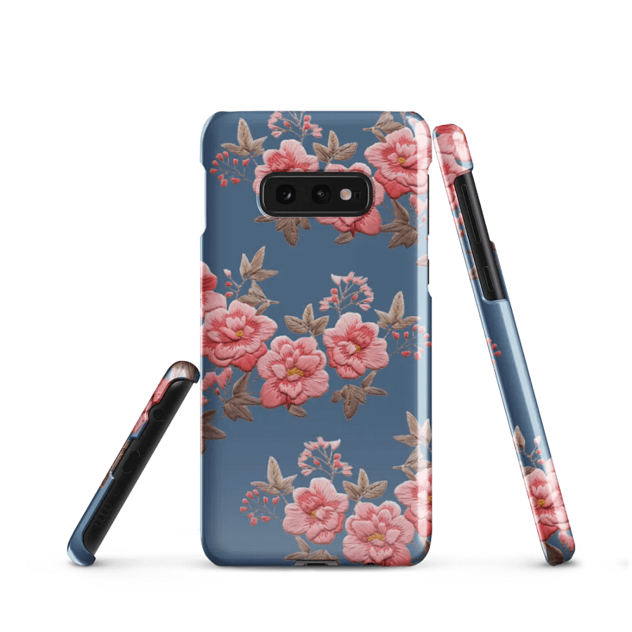Blue Summer Garden Snap Case for Samsung® with Embroidery Effect - GESTICKTE ROSEN SCHUTZHÜLLE BLAU product image (6)