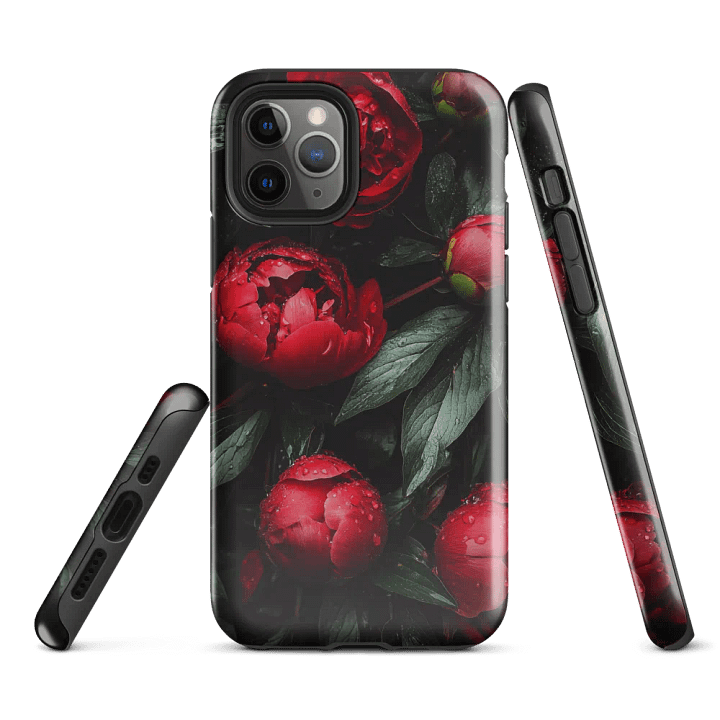 Raindrop Peonies Tough iPhone® Case product image (2)