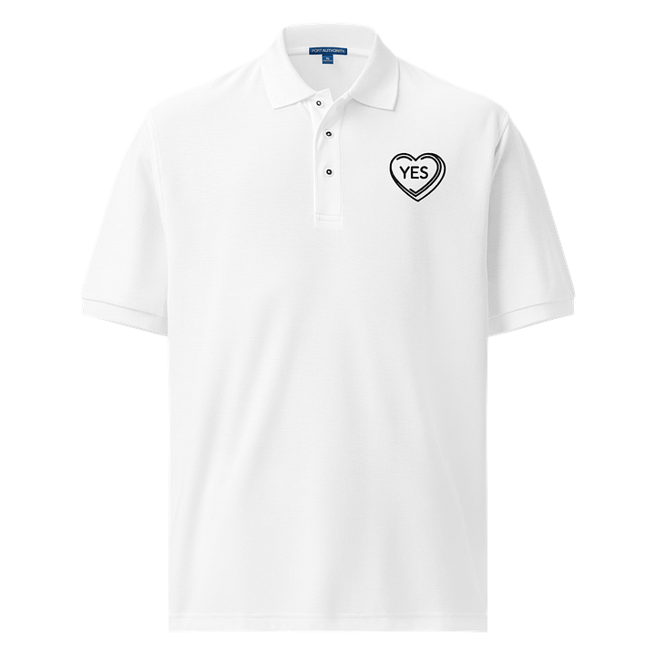 Heart with YES Text Embroidered Polo Shirt product image (1)