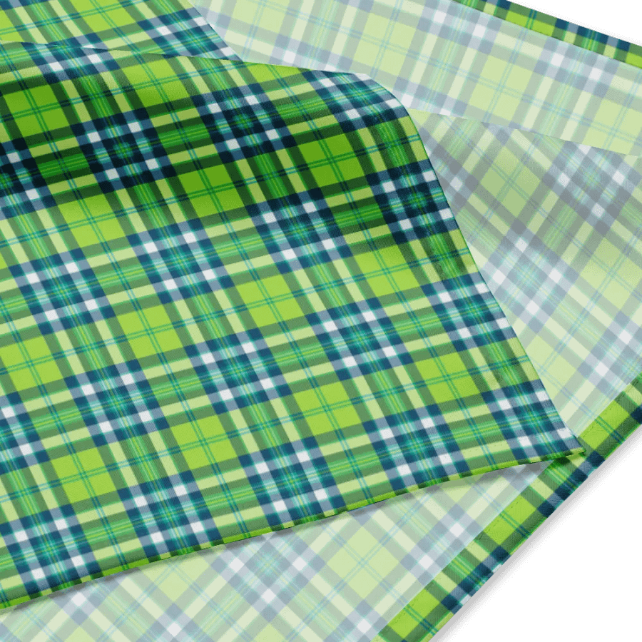 Lime Green and Turquoise Plaid Bandana product image (2)