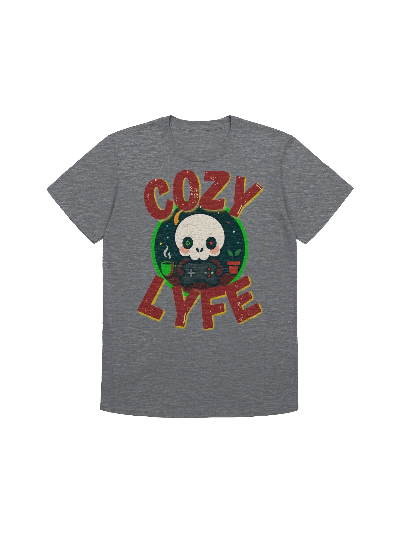 Cozy Gaming Skull T-Shirt product image (1)