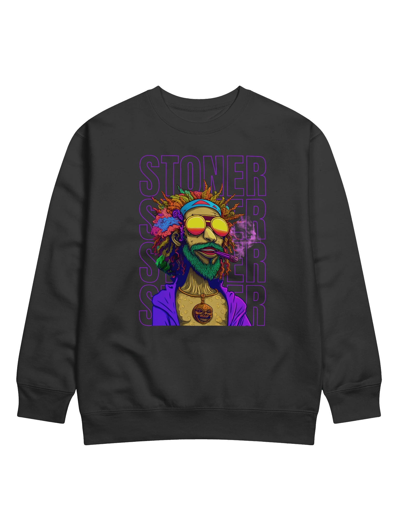 Psychedelic - Stoner Dude - Cannabis Design | Premium Unisex Sweatshirt product image (6)