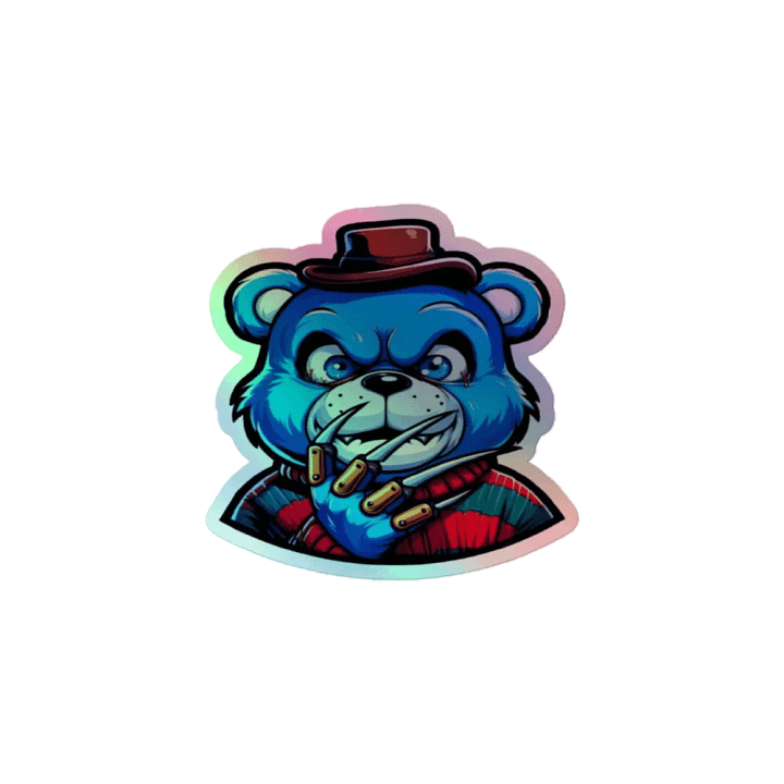 Sly Blue Bear Holographic Sticker Sheet product image (1)