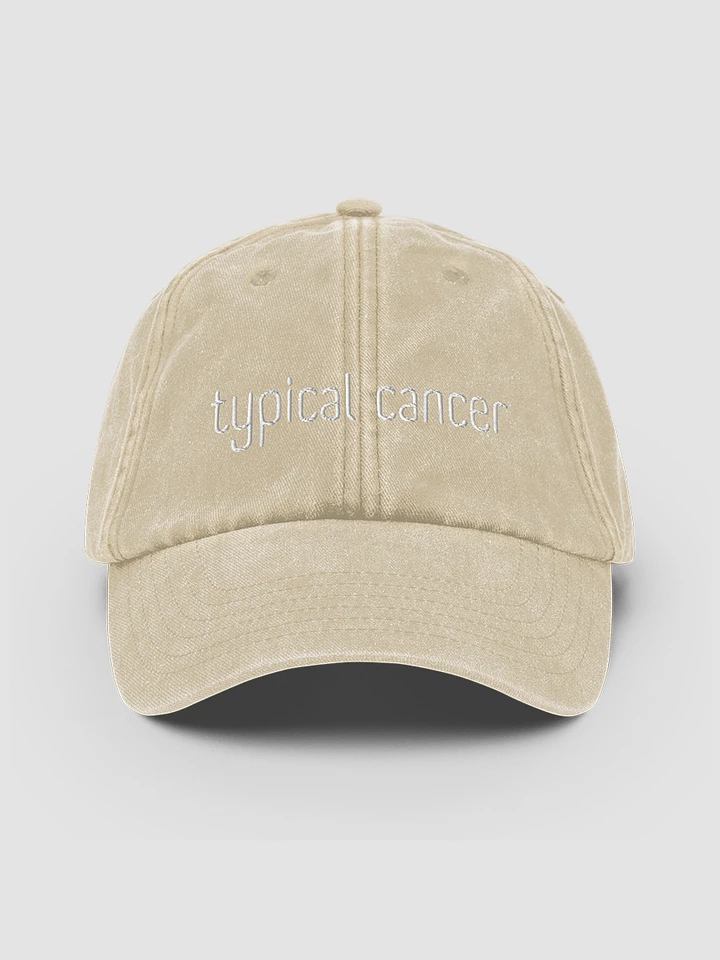 Typical Cancer White on Stone Vintage Wash Dad Hat product image (1)