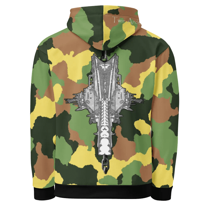 1 Green Camouflage Foss double tug Sketch Hoodie product image (1)