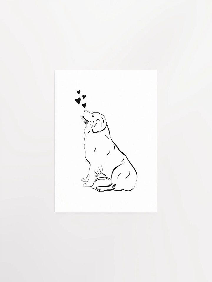 Golden Retriever Line Art & Hearts Poster product image (9)
