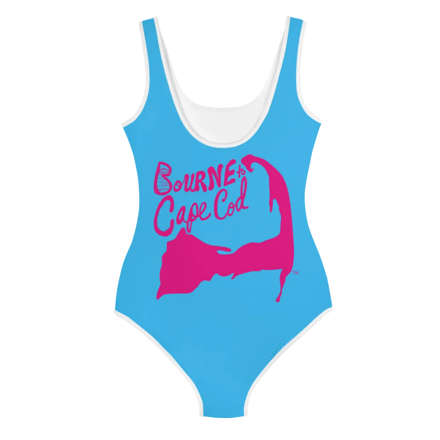 💖Girls' | Youth | BRN.2C.C.™ | Deep Sky Blue Swimsuit 👙| Pink Logos product image (3)