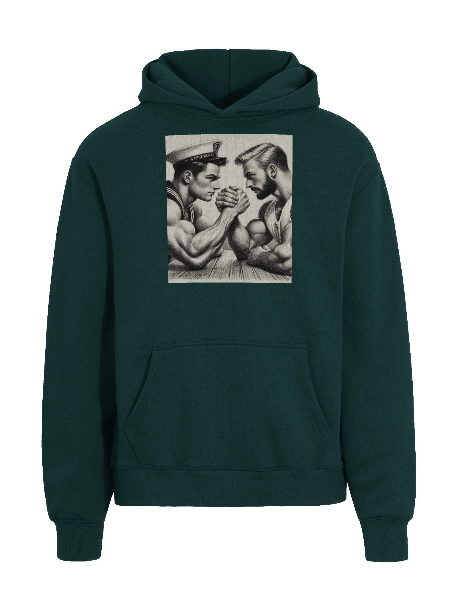 Up Close and Personal: Sailors – Tom of Finland Tribute Gay Pride Graphic Design Premium Over-sized Hoodie. product image (3)