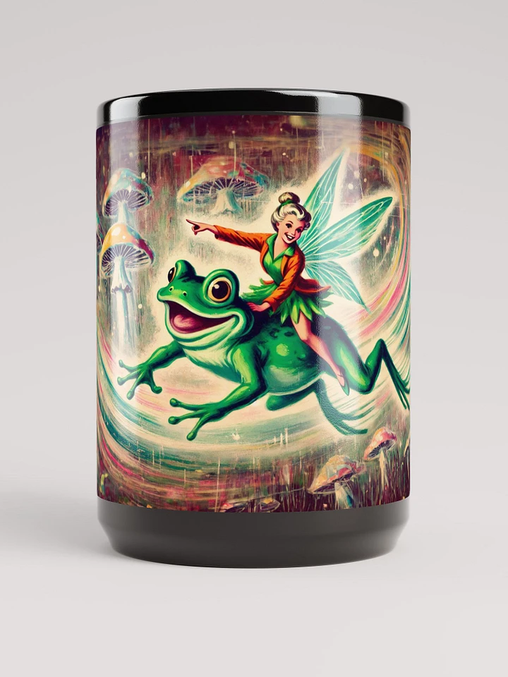 Frog Fairy Coffee Cup - 15 oz Black Glossy Mug product image (1)