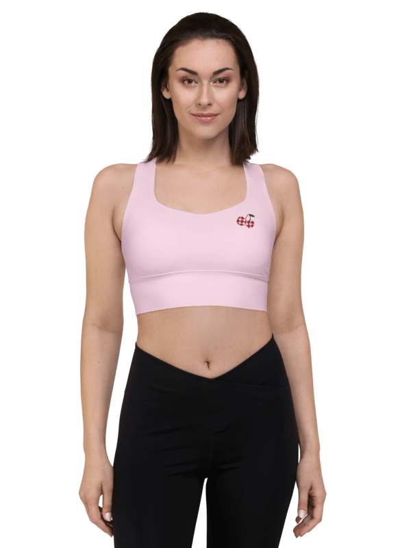 Pink Gingham Cherry Sports Bra product image (3)