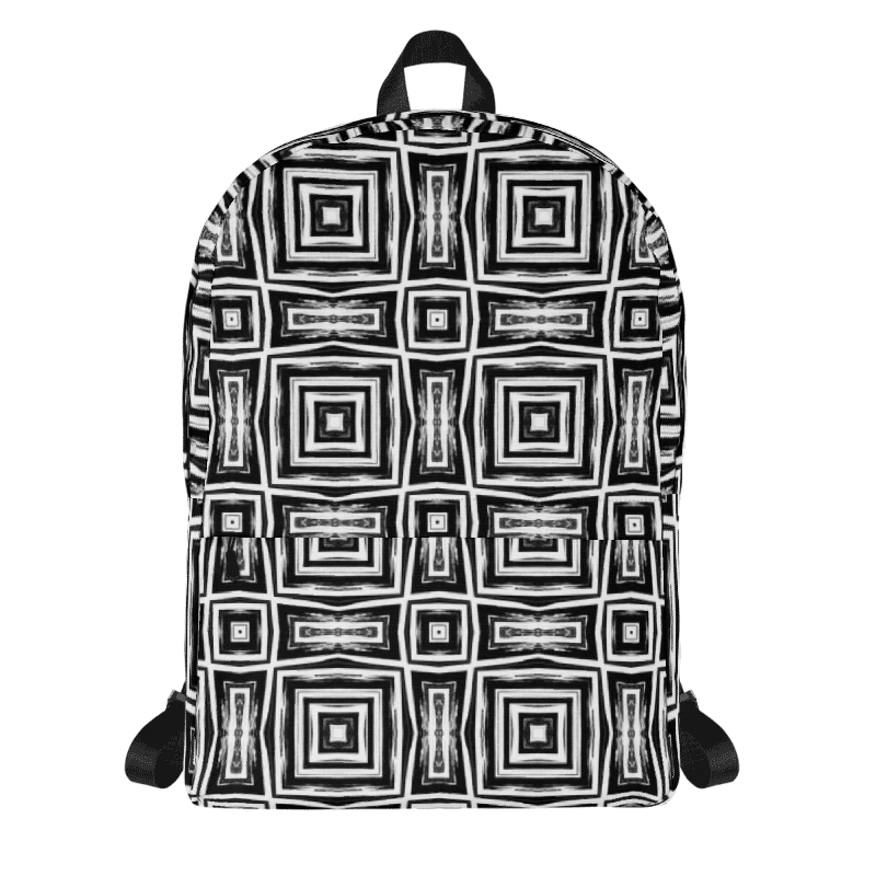 Abstract Monochrome Repeating Pattern Back Pack product image (24)