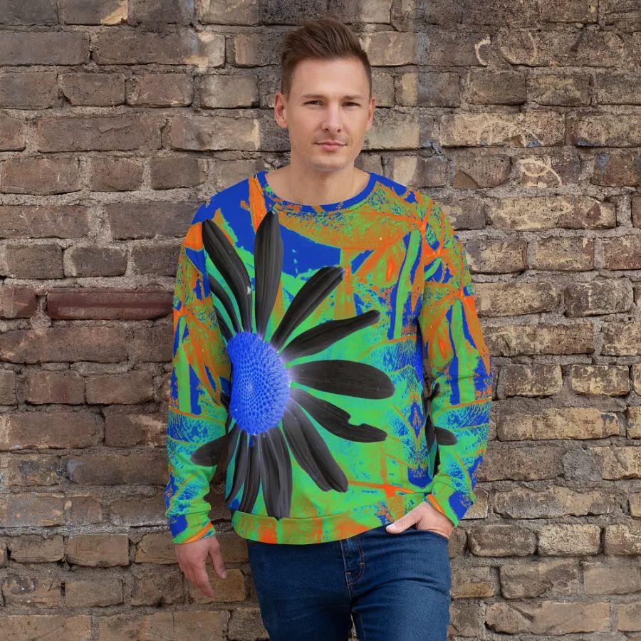 Cool Vibrant Abstract Daisy Unisex Sweatshirt product image (3)