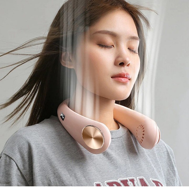 Neck Fan Mini Portable Bladeless Hanging Neck Rechargeable Air Cooler Summer Sports Fans product image (1)