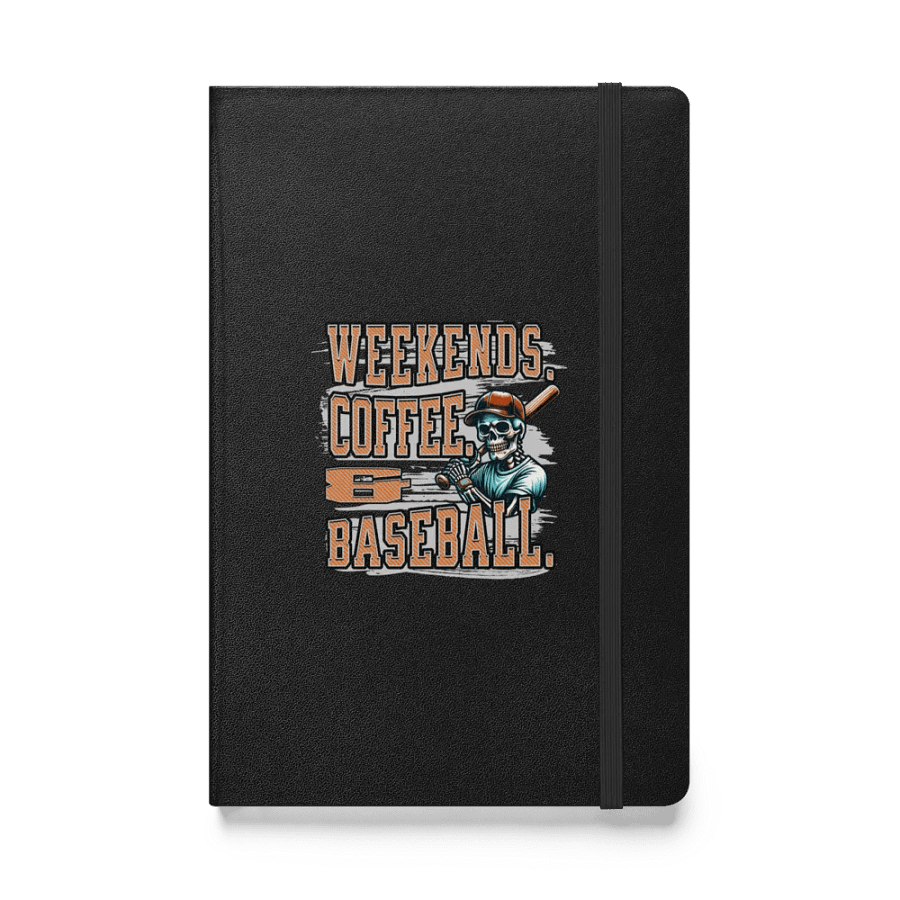 Weekends Coffee And Baseball Skeleton Sketch Hardcover Notebook product image (1)