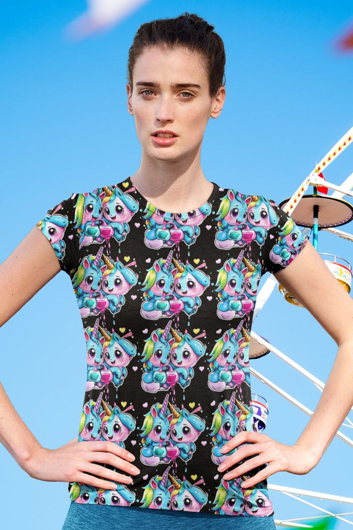 Kawaii Unicorn All Over Print T-shirt product image (1)