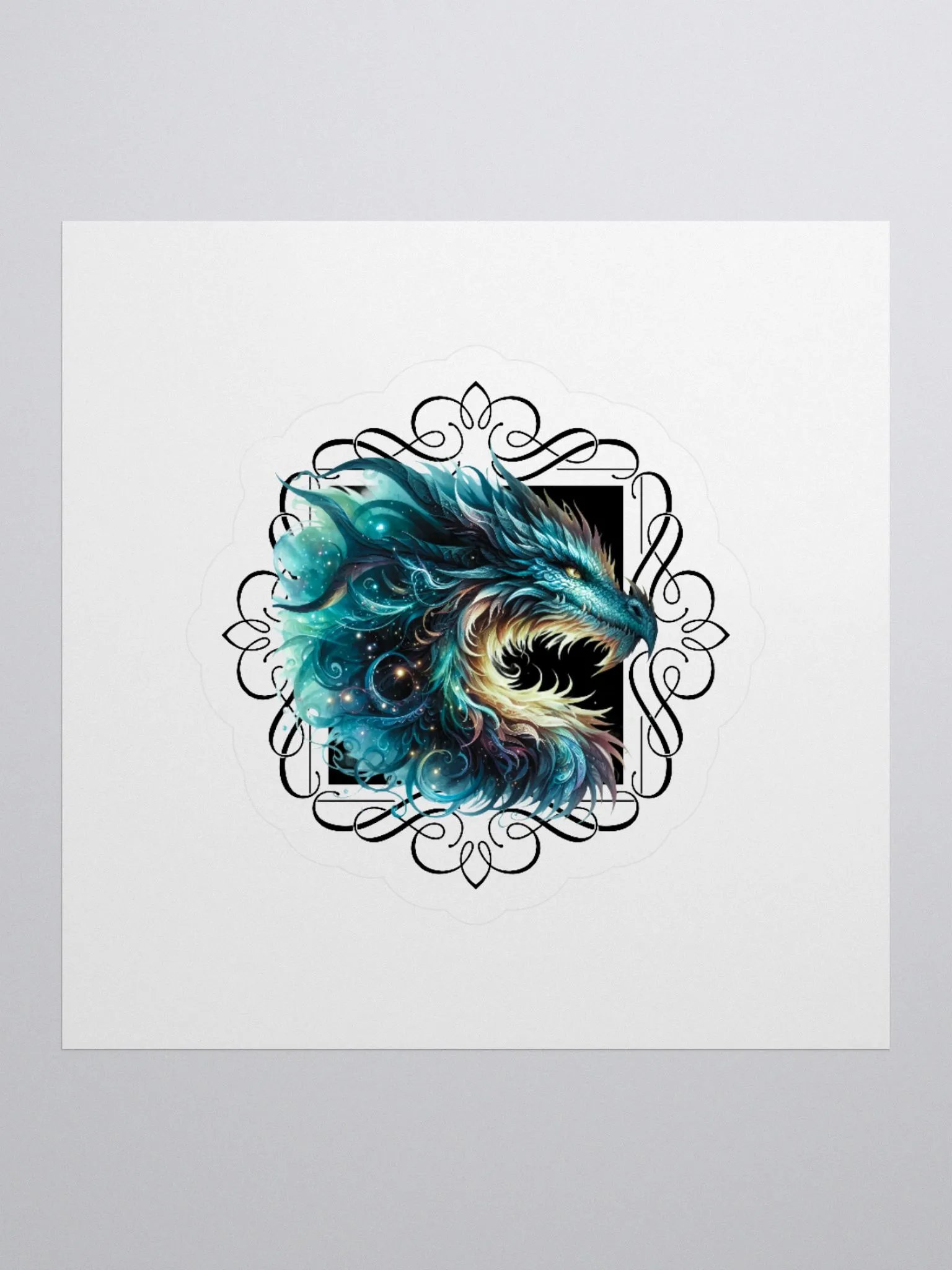Mystic Aqua Dragon Kiss Cut Stickers product image (1)
