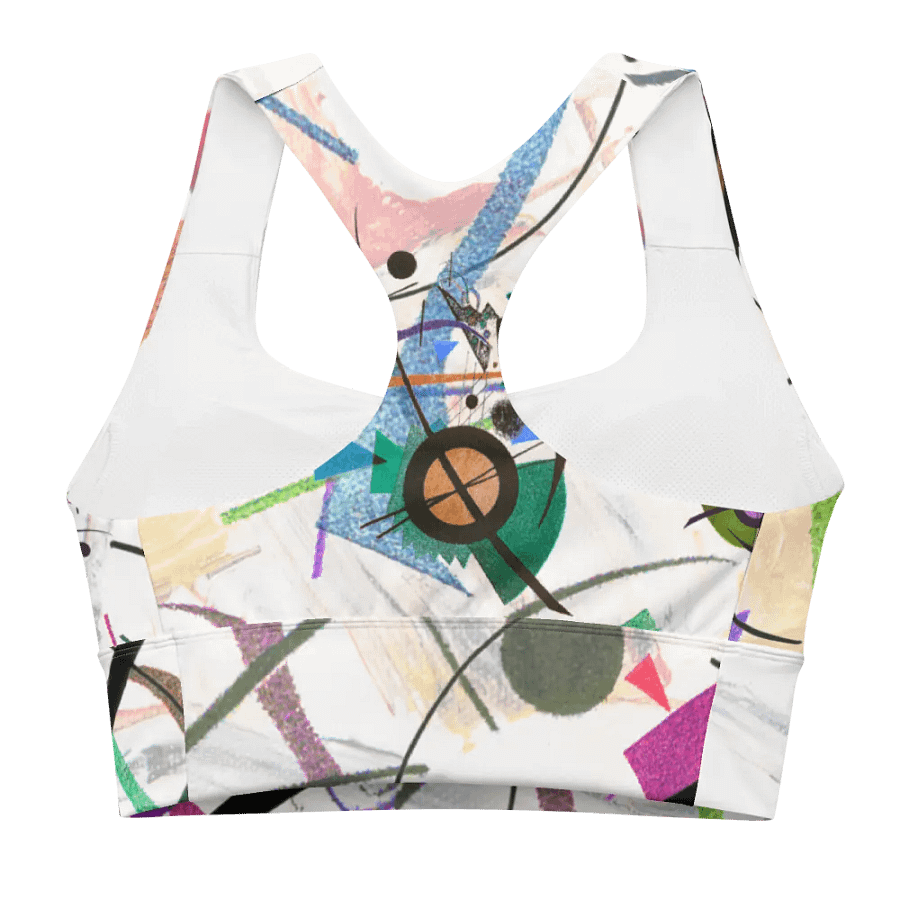 Abstract Lithographic Pattern Design Longline Sports Bra - V2 product image (1)