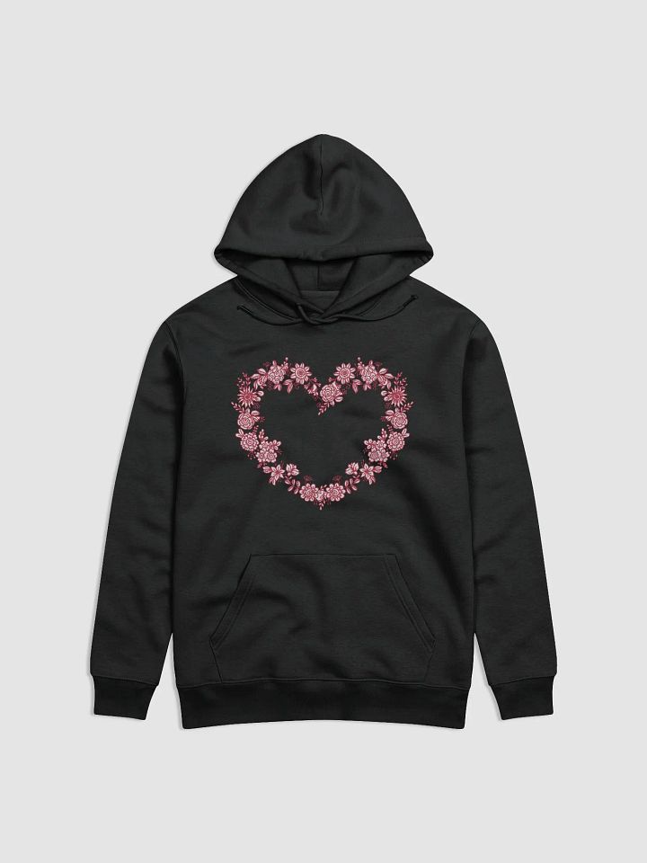 Red Floral Heart Unisex Essential Eco Hoodie product image (4)
