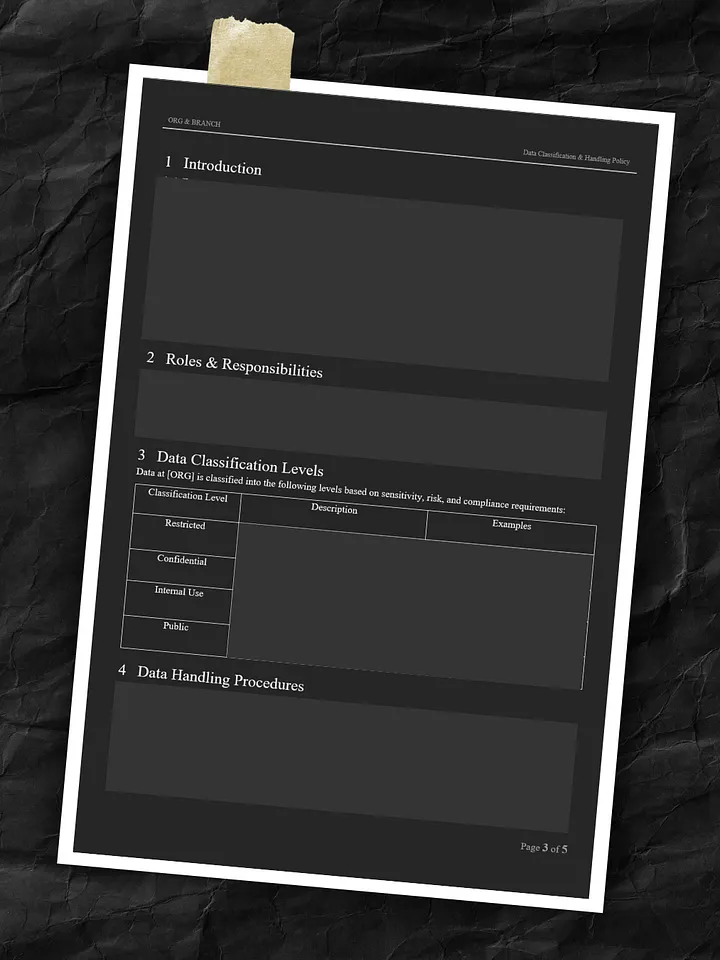 Data Classification & Handling Policy Template product image (2)