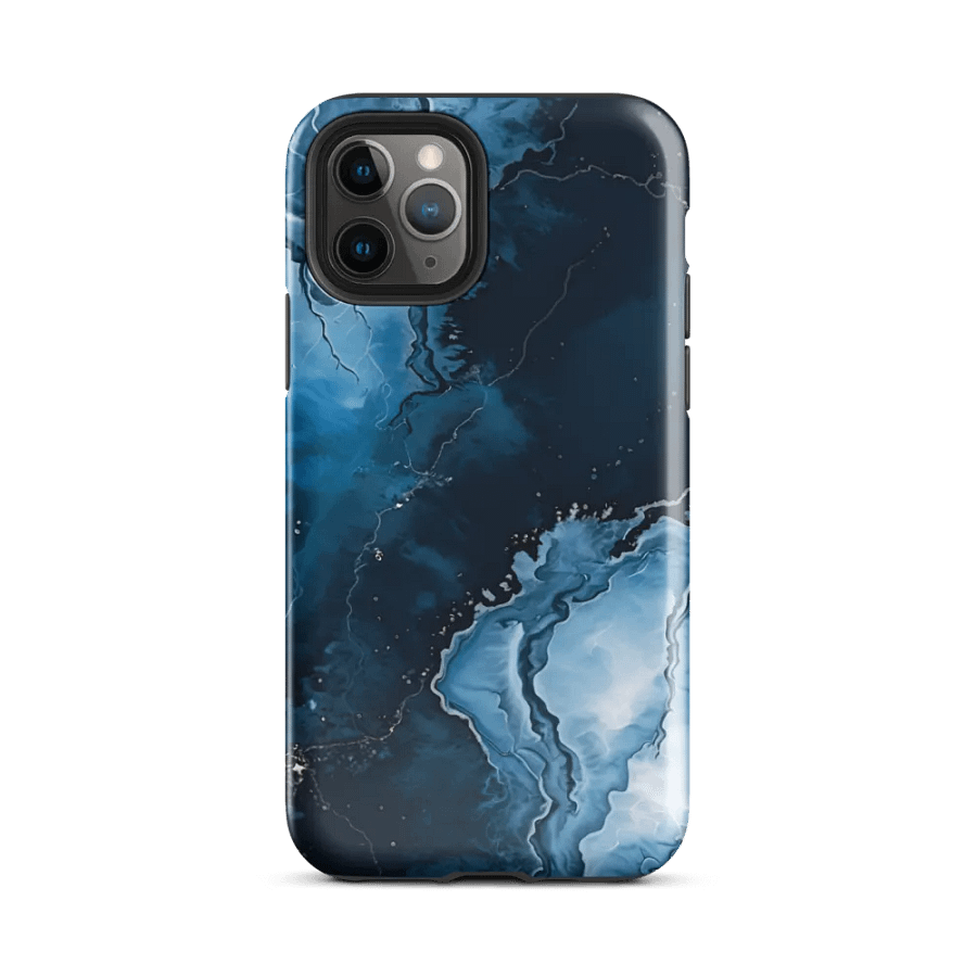 Tough Phone Case for iPhone® - Blue Marble Slab Painting product image (2)