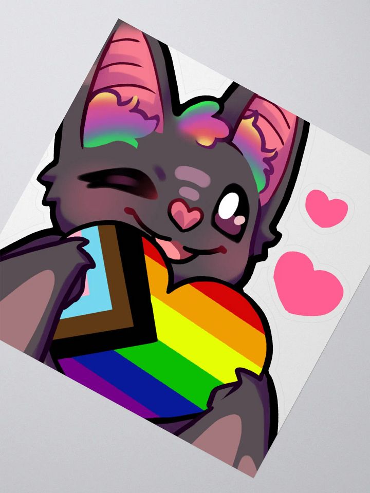 Zwill Pride Heart Bat Sticker product image (2)
