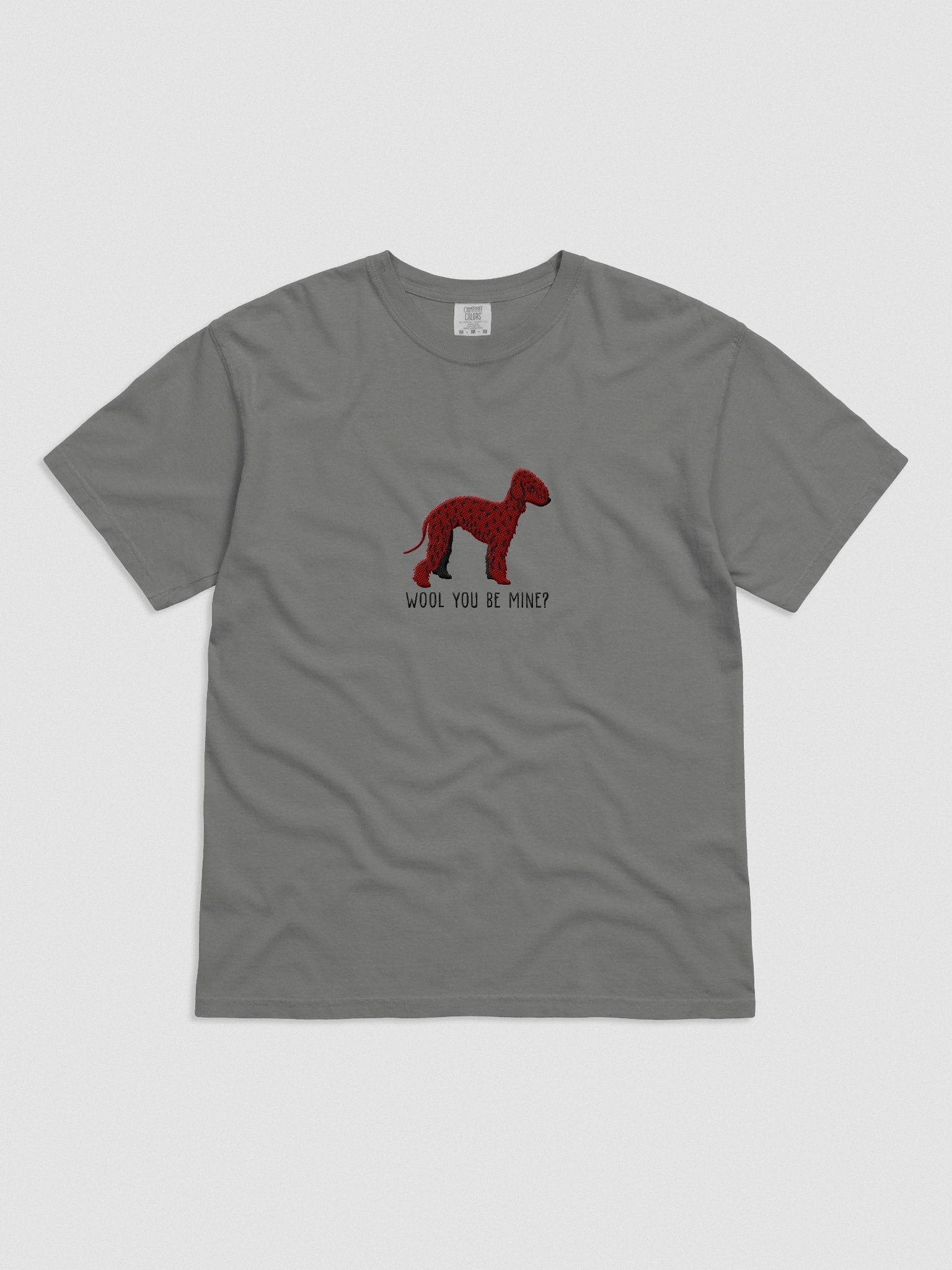 Wool You Be Mine? T-Shirt(Embroidered) of a Bedlington Terrier(Chocolate) product image (4)