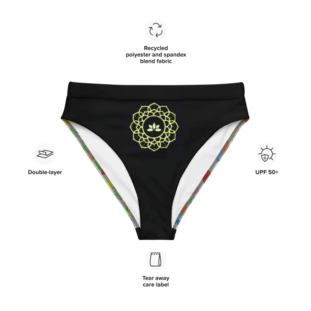 Neon Glow Mandala High-Waisted Bikini Bottom product image (9)
