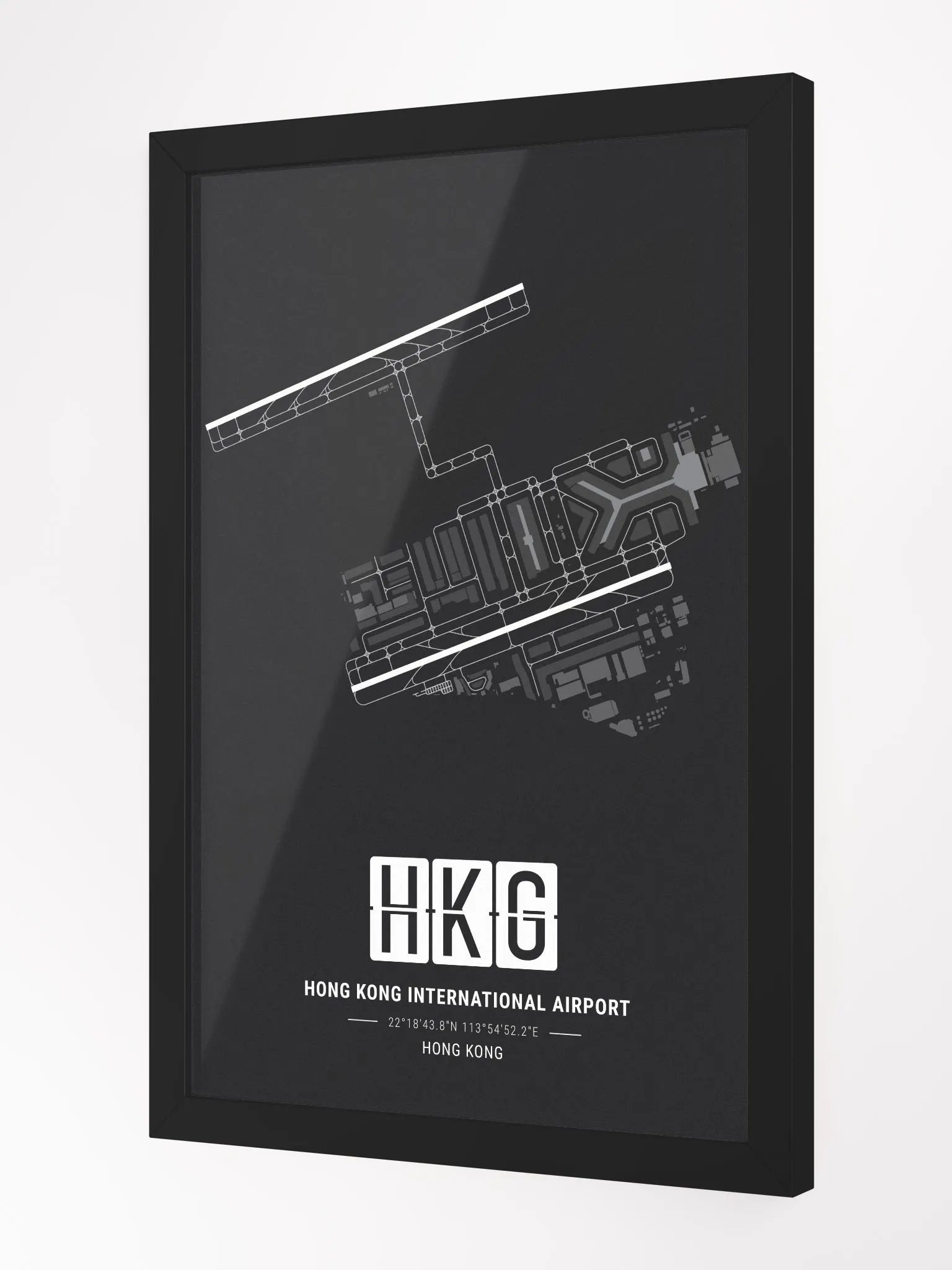 Framed Airport HKG Premium Map On Matt Paper product image (2)