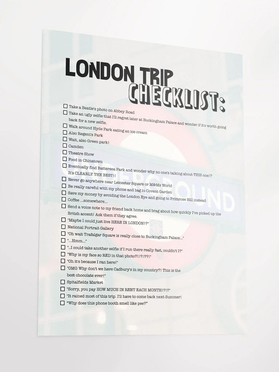 London Checklist Poster product image (3)