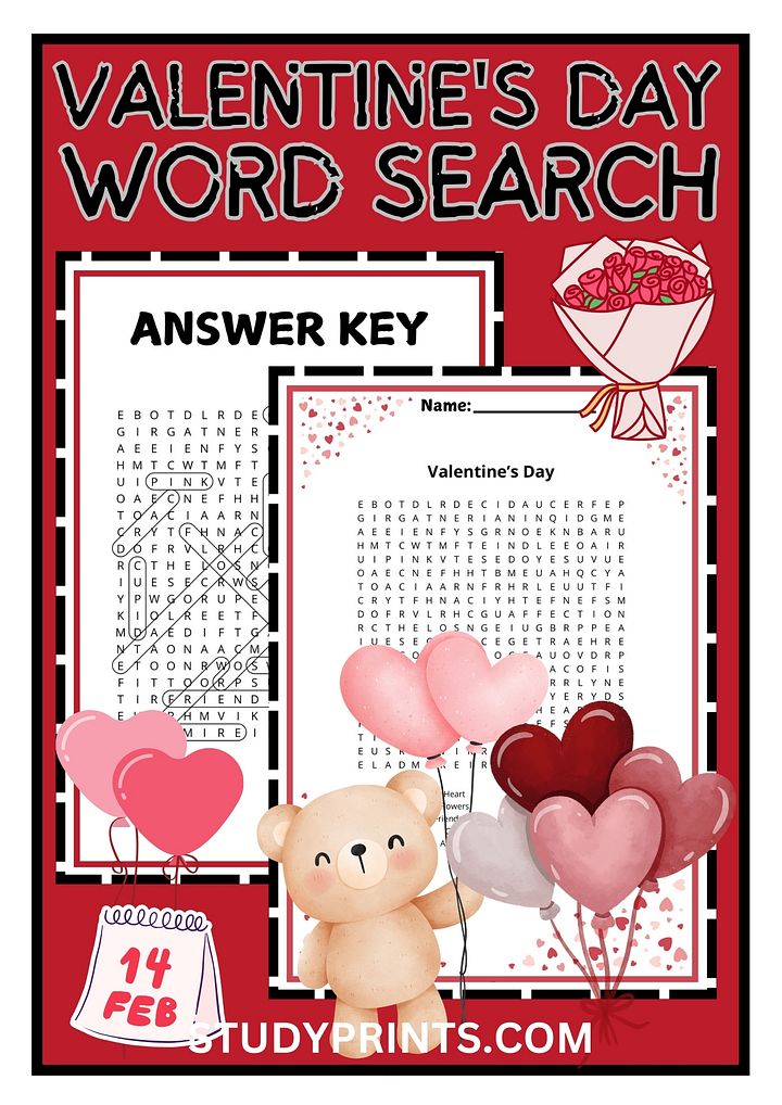 Valentine’s Day Word Search | Fun Holiday Puzzle product image (1)