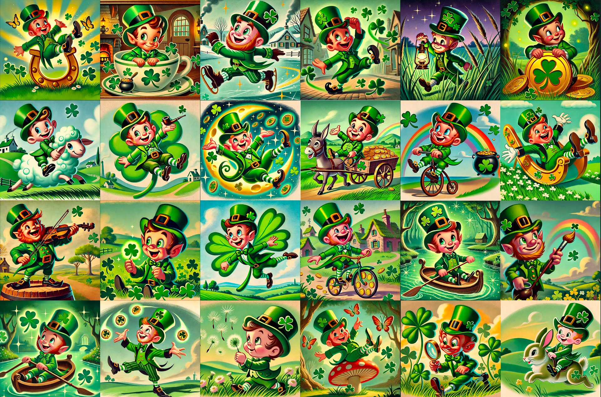 St. Patrick's Day Lucky Leprechauns Digital Paper Pages, Scrapbook, Junk Journal or Printable Images product image (4)