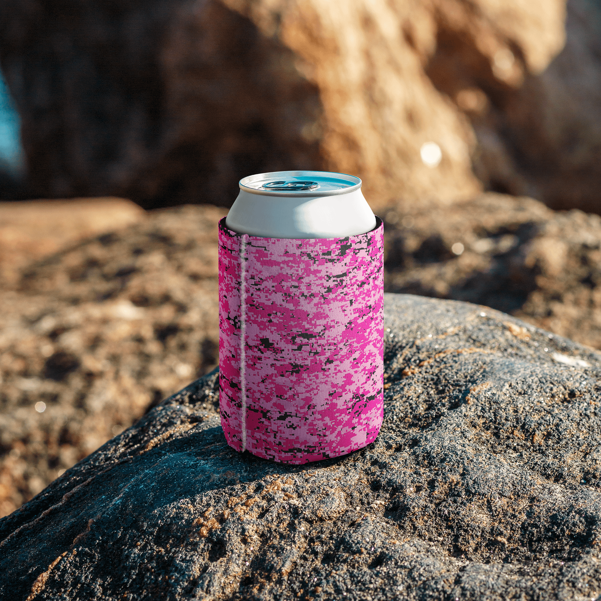 Pixel Pink Camo Coozie Can Cooler product image (8)