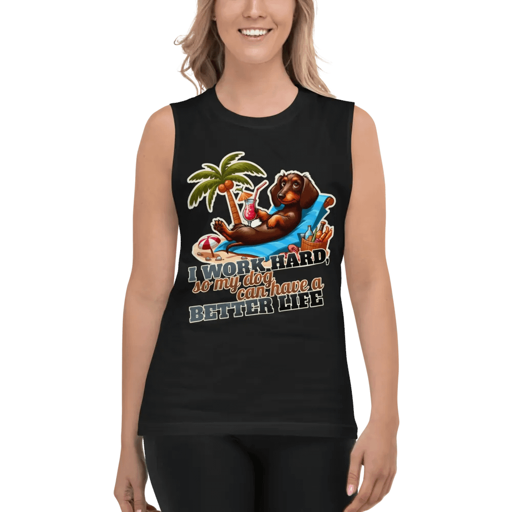 Work Hard – Dachshund Muscle Tank product image (5)