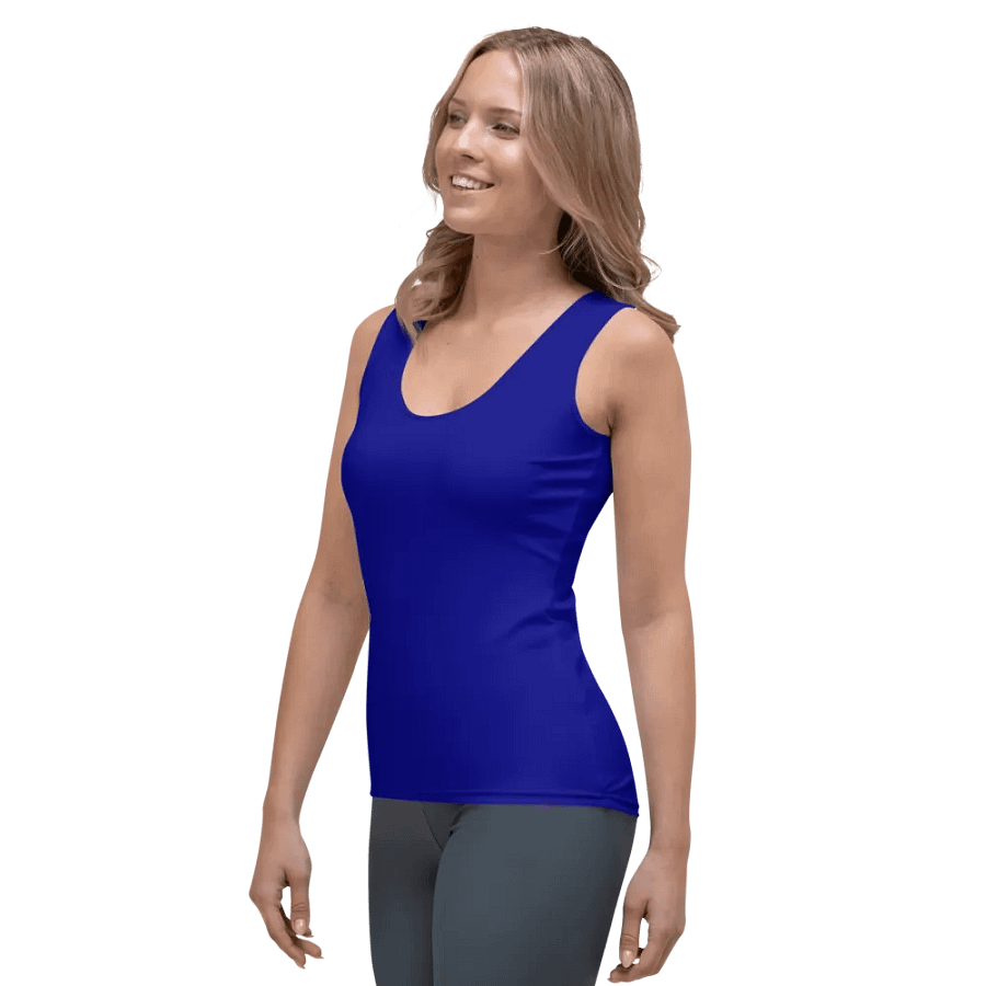 Plain Color Navy Blue Tank Top product image (3)