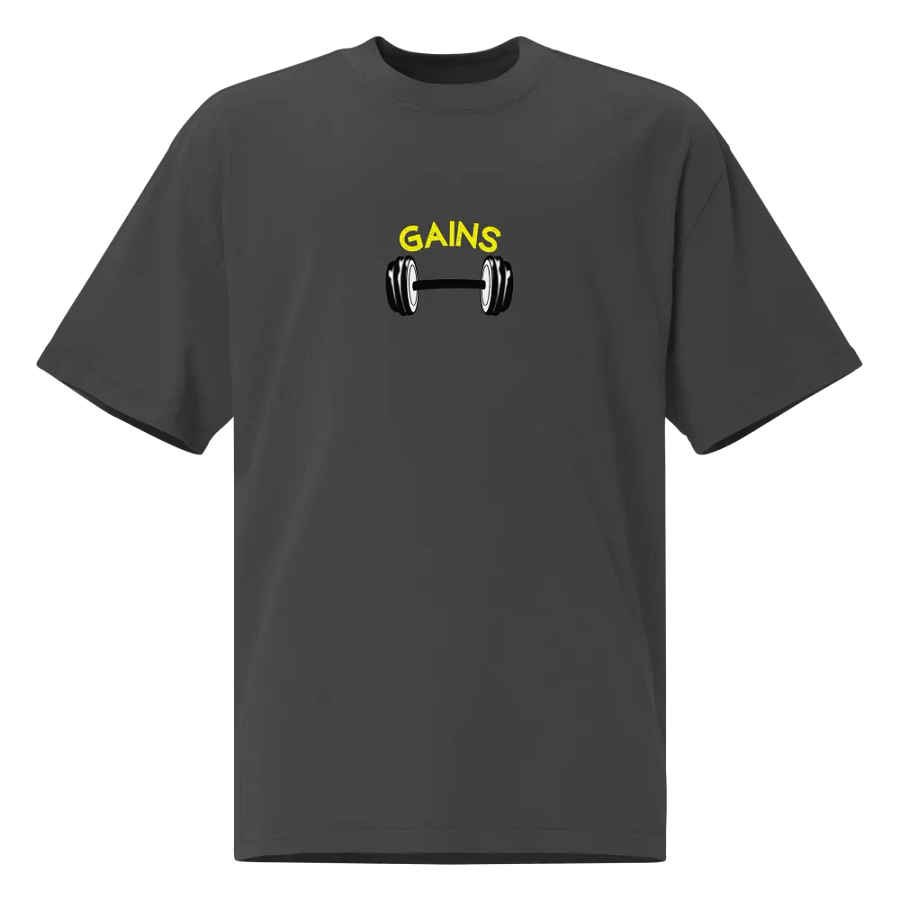 "Gains" Oversized Faded T-Shirt product image (1)