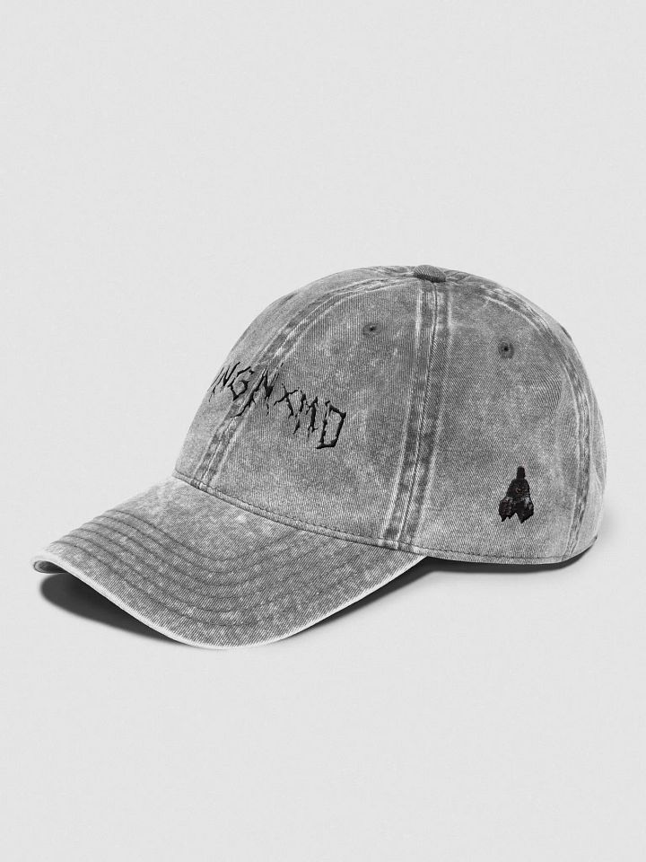 YvngNxmd Black Script Logo Acid Wash Cap product image (2)