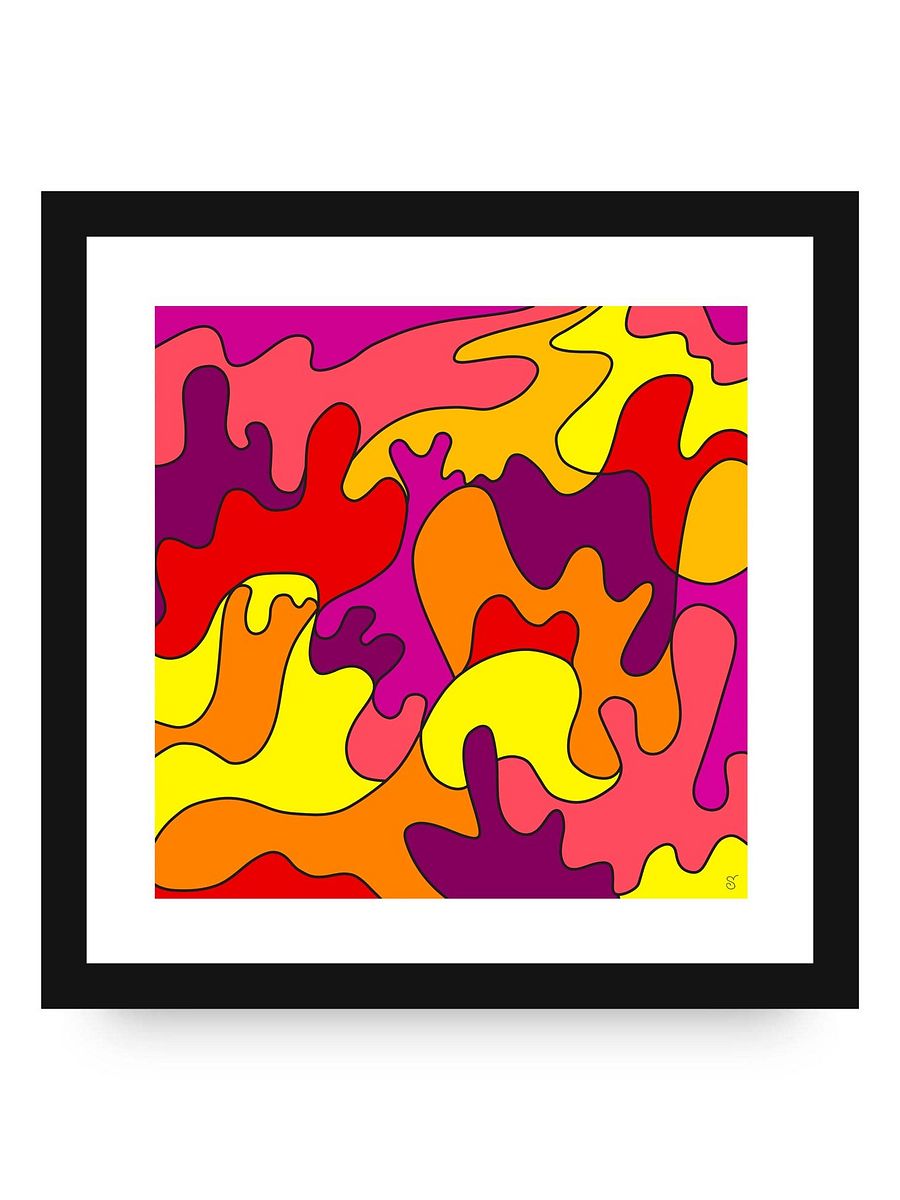 Vibrant Mosaic Waves Poster - Abstract Square No. 3 product image (22)