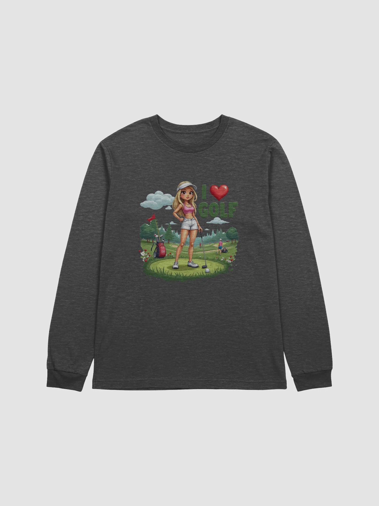I ♥ Golf Cartoon-Style Long Sleeve Tee product image (4)