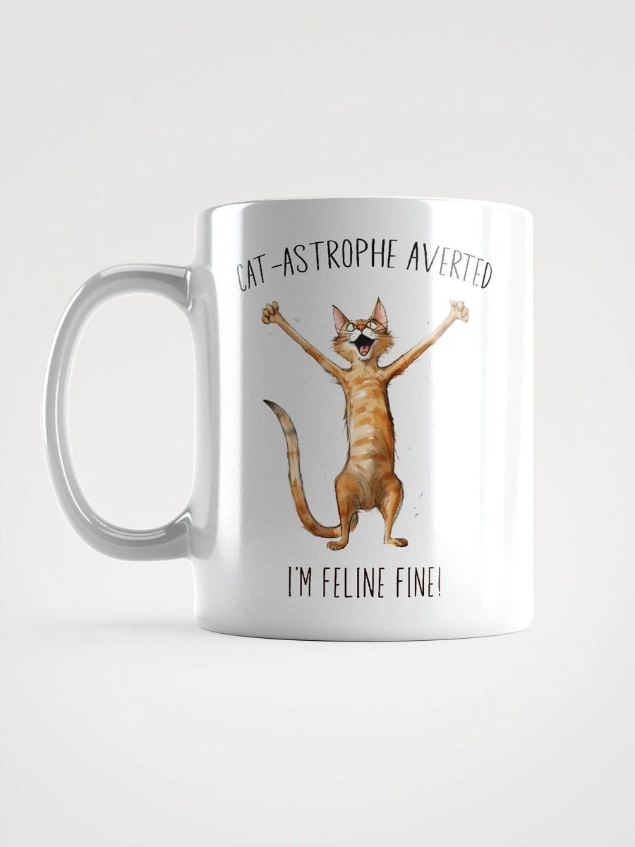 Funny Cute Cat Coffee Mug - Cat-astrofe averted product image (7)