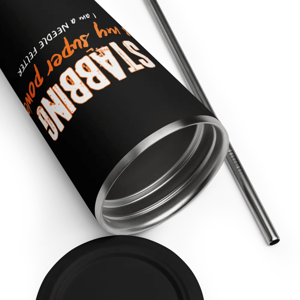 Insulated Black Tumbler with Lid and Straw (20oz) product image (6)