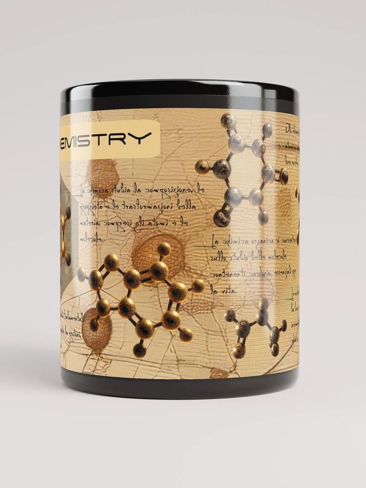 Black Ceramic Chemistry Mug - Science Lover Gift - Chemist- atomic mug- researcher gifts - molecular product image (1)