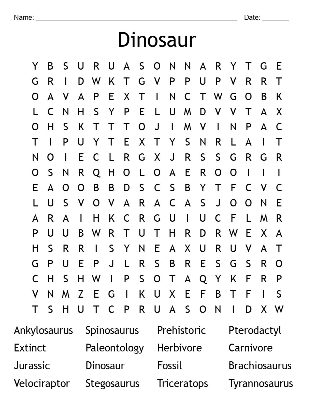 Printable Dinosaur Word Search Puzzle product image (2)
