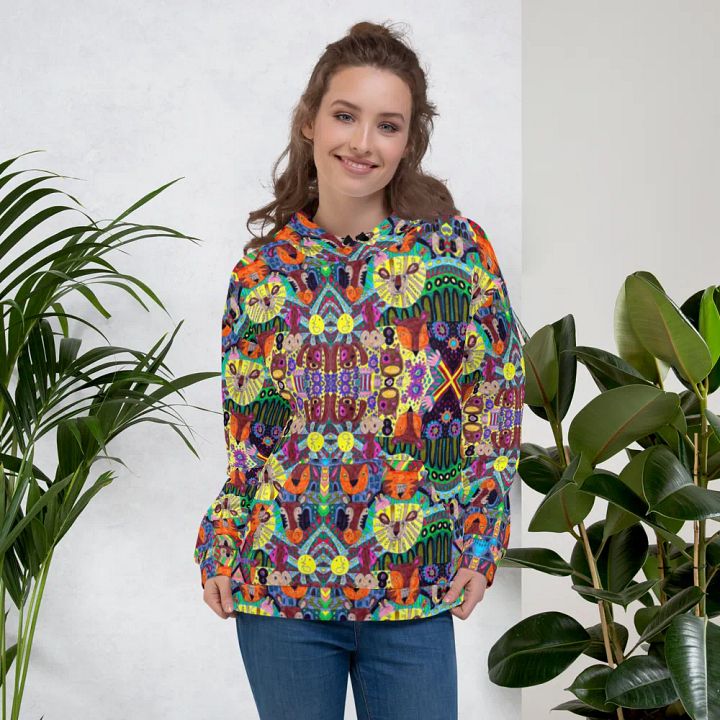 Abstract Doodle Animals Unisex Pull Over Hoodie product image (2)
