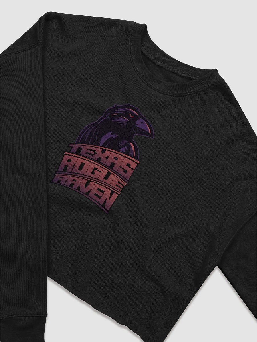 Edgy Rogue Raven Emblem Crop Sweatshirt product image (13)